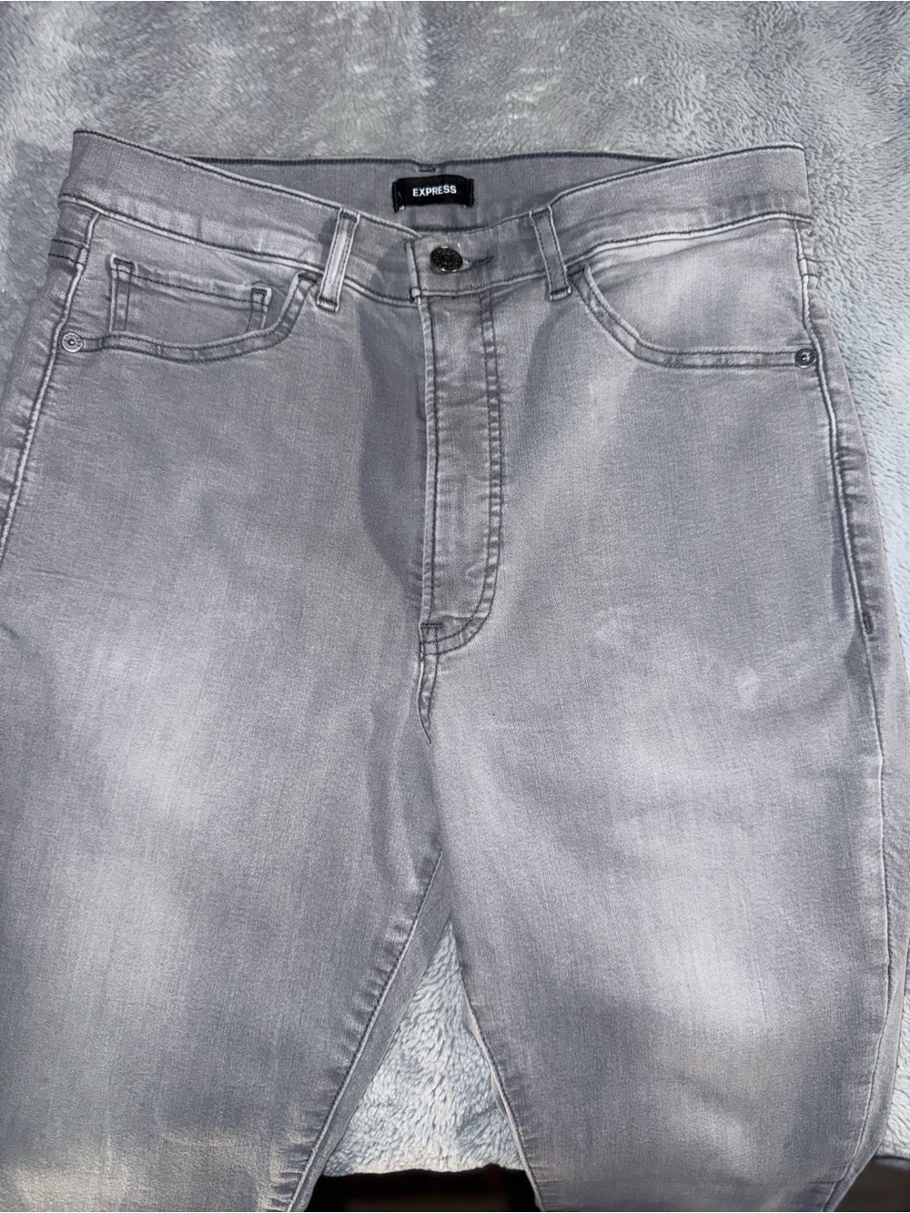 Express Women's Size 10R Grey High Rise Skinny Hyper Stretch Jeans